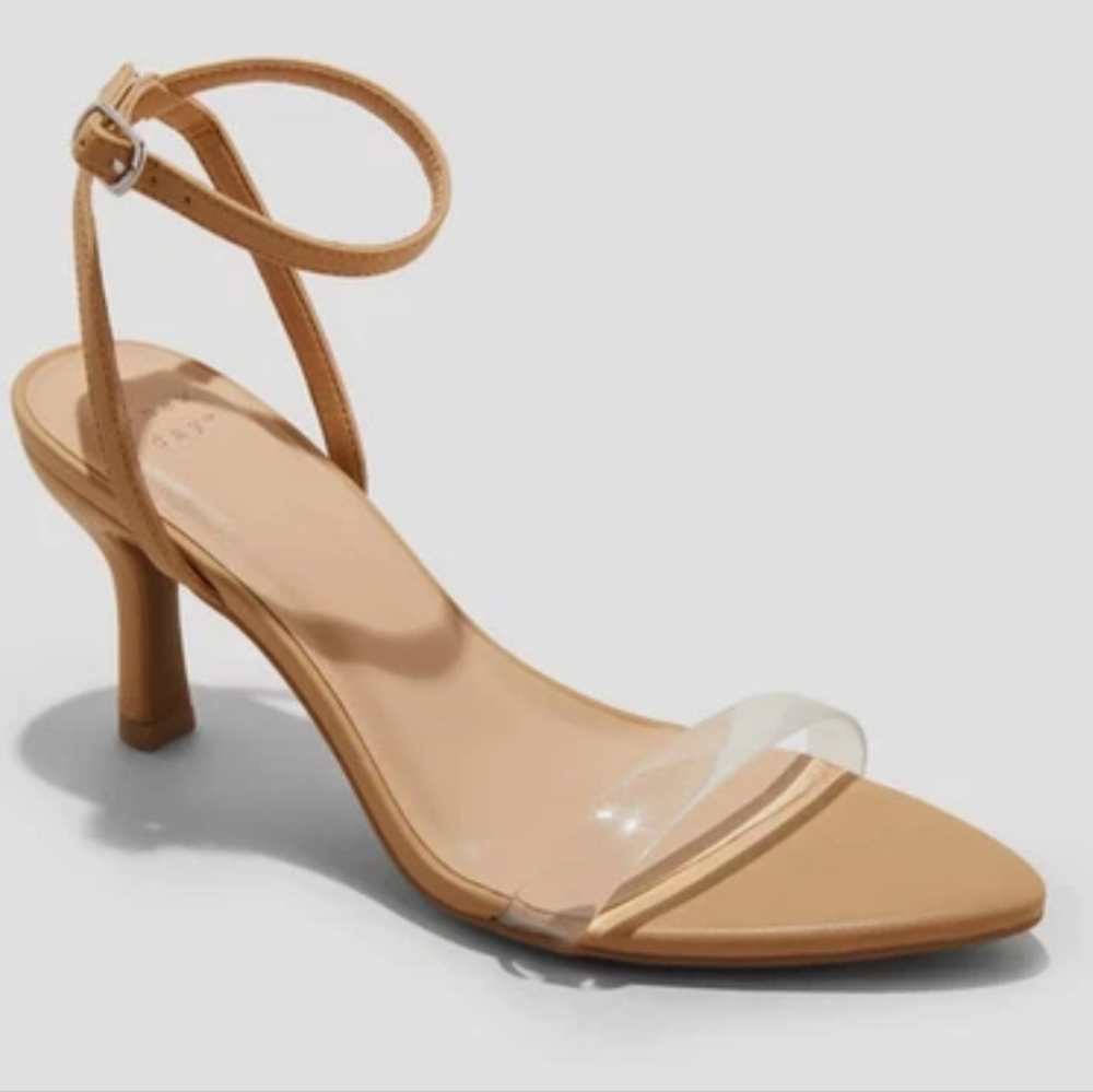 A New Dat  Morrigan Single Band Ankle Strap Heels Size 11